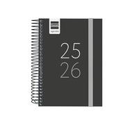 Finocam - Agenda secondaria Corso 2025 2026 1 Giorno Pagina Settembre 2025 - Giugno 2026 (corso scolastico) + Luglio e Agosto riassunti Nero Catalano