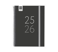 Finocam - Agenda secondaria Corso 2025 2026 Settimana Vista Orizzontale Settembre 2025 - Giugno 2026 (corso scolastico) + Luglio e Agosto riassunti Nero Catalano