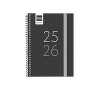 Finocam - Agenda secondaria Corso 2025 2026 Settimana Vista Orizzontale Settembre 2025 - Giugno 2026 (corso scolastico) + Luglio e Agosto riassunti Nero Catalano
