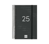 Finocam - Agenda Spirale Year 2025 1 Giorno Pagina Gennaio 2025 - Dicembre 2025 (12 mesi) Nero Spagnolo