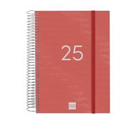 Finocam - Agenda Spirale Year 2025 1 Giorno Pagina Gennaio 2025 - Dicembre 2025 (12 mesi) Rosso Spagnolo