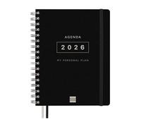 Finocam - Agenda Tempus 16 Mesi 2025 2026 Settimana Vista Verticale Settembre 2025 - Dicembre 2026 (16 mesi) Nero Spagnolo