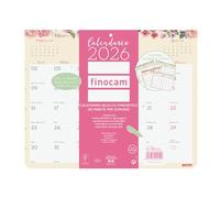 Finocam - Calendario con calamita 2026 Layout Mensile Gennaio - Dicembre 2026 12 mesi | Calendario 2026 per annotazioni | Planner mensile Design Bloc - Italiano, Magnetica Frigorifero, 250x200 mm
