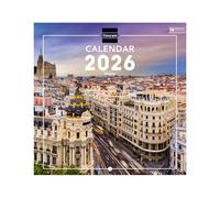 Finocam - Calendario da parete 2026 18 x 18 cm Mese Vista Gennaio - Dicembre 2026 + Sep.- Dic. 2025 4 mesi ridotti | Calendario 2026 | Immagini Madrid - Internacional, Muro Imagini