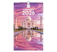 Finocam - Calendario da parete 2026 25x40 cm Mese Vista Gennaio - Dicembre 2026 + Sep.- Dic. 2025 (4 mesi) ridotti | Calendario 2026 | Immagini meraviglie del mondo - Catalano