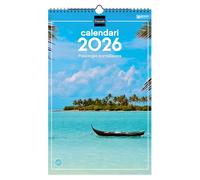 Finocam - Calendario da parete 2026 25x40 cm Mese Vista Gennaio - Dicembre 2026 + Sep.- Dic. 2025 (4 mesi) ridotti | Calendario 2026 | Immagini Paesaggi paradisiaci - Catalano