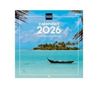 Finocam - Calendario da parete 2026 30 x 30 cm Mese Vista Gennaio - Dicembre 2026 + Sep.- Dic. 2025 (4 mesi) ridotti | Calendario 2026 | Immagini Paesaggi paradisiaci - Catalano