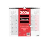 Finocam - Calendario da parete 2026 Layout Mensile Gennaio - Dicembre 2026 12 mesi | Calendario 2026 per annotazioni | Planner mensile Neutro - Italiano, Muro scrivere, M - 265x245 mm