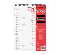 Finocam - Calendario da parete 2026 per scrivere Due Colonne Mese Vista Gennaio - Dicembre (12 mesi) | Calendario 2026 per annotare | Planner mensile neutro - Italiano