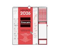 Finocam - Calendario da parete 2026 Plus Mese Vista Gennaio - Dicembre (12 mesi) | Calendario 2026 per annotare | Planner mensile Neutro - Italiano