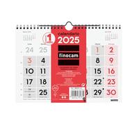 Finocam - Calendario da parete Neutro Numeri Grandi 2025 Mese Vista Gennaio 2025 - Dicembre 2025 (12 mesi) Spagnolo