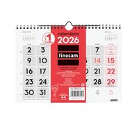Finocam - Calendario da Parete Numeri Grandi 2026 Mese Vista Gennaio - Dicembre (12 mesi) | Calendario 2026 | Planner mensile Neutro - Italiano