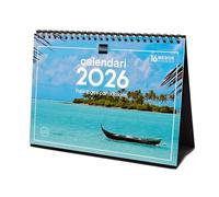 Finocam - Calendario da tavolo 2026 Mese Vista Gennaio - Dicembre 2026 + Sep.- Dic. 2025 (4 mesi) ridotti | Calendario 2026 | Immagini Paesaggi paradisiaci - Catalano