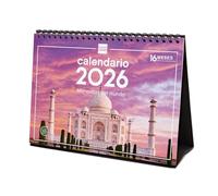Finocam - Calendario da tavolo 2026 Mese Vista Gennaio - Dicembre 2026 + Sep.- Dic. 2025 (4 mesi) ridotti | Calendario 2026 | Immagini meraviglie del mondo - Italiano