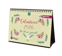 Finocam - Calendario da tavolo 2026 Mese Vista Gennaio - Dicembre 2026 + Sep.- Dic. 2025 (4 mesi) ridotti | Calendario 2026 | Immagini The Flower Journal - Italiano