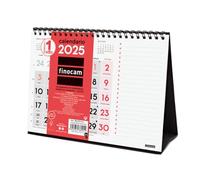 Finocam - Calendario da tavolo Neutro Numeri Grandi + Note 2025 Mese Vista Gennaio 2025 - Dicembre 2025 (12 mesi) Spagnolo