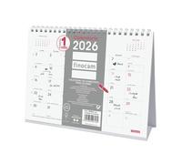 Finocam - Calendario da tavolo per scrivere 2026 Mese Vista Gennaio - Dicembre (12 mesi) | Calendario 2026 per annotare | Planner mensile Chic - Bianco - Italiano