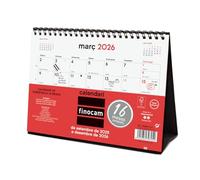 Finocam - Calendario Neutro Desktop 16 Mesi 2025 2026 Mese Vista Settembre 2025 - Dicembre 2026 (16 mesi) Neutro Catalano