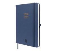 Finocam Mínimal Agenda 18 Mesi 2026 2027 | Layout Settimanale Orizzontale · Luglio 2026 - Dicembre 2027 | Azzurro · Internazionale - Agenda settimanale