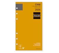 Finocam - Ricambio agenda Classic 2026 1 Giorno Pagina | Gennaio - Dicembre (12 mesi) | Ricambio annuale agenda C998 con 6 fori - Italiano
