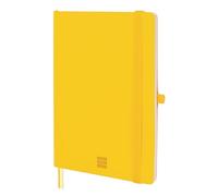 finocam Taccuino Nexo Copertina Morbida Pagine Bianche Giallo, Taccuino A5 con Fogli Microforati, Tasca e Portapenna, 72 Fogli, Ideale per Scrivere e Disegnare
