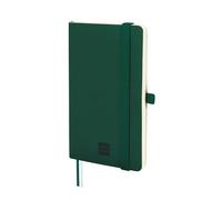 finocam Taccuino Nexo Copertina Morbida Pagine Bianche Verde Scuro, Taccuino Piccolo con Fogli Microforati, Tasca e Portapenna, 72 Fogli, Ideale per Scrivere e Disegnare