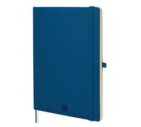 finocam Taccuino Nexo Copertina Morbida Righe Orizzontali Blu Marino, Taccuino Grande con Fogli Microforati, Tasca e Portapenna, 72 Fogli, Ideale per Scrivere
