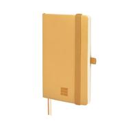 finocam Taccuino Nexo Copertina Morbida Righe Orizzontali Camel, Taccuino Piccolo con Fogli Microforati, Tasca e Portapenna, 72 Fogli, Ideale per Scrivere