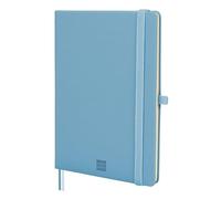 FINOCAM - Taccuino Nexo Copertina Rigida Pagine Bianche Azzurro | Taccuino A5 con Fogli Microforati | Tasca e Portapenna | 72 Fogli, Ideale per Scrivere e Disegnare