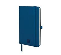 finocam Taccuino Nexo Copertina Rigida Pagine Bianche Blu Marino, Taccuino Piccolo con Fogli Microforati, Tasca e Portapenna, 72 Fogli, Ideale per Scrivere e Disegnare