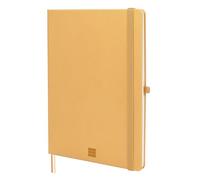 finocam Taccuino Nexo Copertina Rigida Pagine Bianche Camel, Taccuino Grande con Fogli Microforati, Tasca e Portapenna, 72 Fogli, Ideale per Scrivere e Disegnare