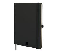 finocam Taccuino Nexo Copertina Rigida Pagine Bianche Nero, Taccuino A5 con Fogli Microforati, Tasca e Portapenna, 72 Fogli, Ideale per Scrivere e Disegnare