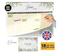 Finoly Calendario da Parete Inglese 25 Luglio 26 Dicembre (18 Mesi) Natura | Calendario da Muro Gennaio 2025 2026