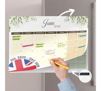 Finoly Calendario Magnetico Frigo da Gennaio 2026 a Giugno 2027 (18 Mesi) Inglese | Calendario Mensile Planner 2026 | Pianificatore Mensile 2026 Famiglia Frigofero 30x21 cm