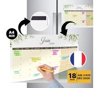 Finoly Calendario Magnetico Frigo Luglio 25 Dicembre 26 (18 Mesi) in Francese | Calendario Mensile Planner 2025/2026 | Pianificatore Mensile 2025 Famiglia Frigofero (Natura)