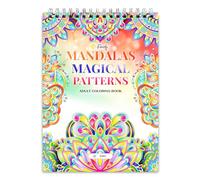 Finoly Libro Mandala da Colorare Adulti Magical Patterns 30 llustrazioni Originali | Libri Mandala da Colorare per Adulti A4 | Album Mandala da Colorare Carta Premium | Rilegatura a Spirale (Giorno)