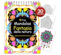 Finoly Libro Mandala da Colorare Adulti Riduce lo Stress Magical Patterns 30 llustrazioni | Libri Mandala da Colorare per Adulti A4 | Album Mandalas L’inchiostro non Trapassa | Rilegatura a Spirale