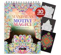 Finoly Libro Mandala da Colorare Adulti Riduce lo Stress Magical Patterns 30 llustrazioni | Libri Mandala da Colorare per Adulti A4 | Album Mandalas L’inchiostro non Trapassa | Rilegatura a Spirale