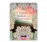 Finoly Libro Mandala da Colorare | Mandala Animali Antistress Adulti Libri da Colorare per Adulti A4 Carta Premium Rilegatura a Spirale (Motivi magici notte)