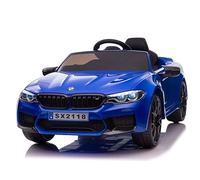 FINOOS Auto macchina elettrica per bambini B.M.W M5 24V, sedile in pelle, ruote in gomma con telecomando 2,4 GHz da 1 a 6 anni