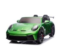 FINOOS Macchina Elettrica per Bambini Porsche 911 GT3 24V, 2 posti, con telecomando 2,4Ghz, 4 x 24V 200Watt, 1-7 anni (Verde)