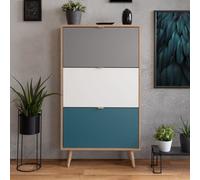Finori Scarpiera Cuba 18 Paia - Rovere Sonoma E Decoro Grigio Chiaro - L 70 X P