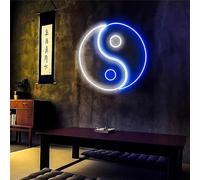 FINOTI Asiatico Cinese Bagua Yin Yang Arte LED insegna Neon buona Fortuna Camera Letto Soggiorno Studio Decorazione Parete Luce Notturna Camera Letto Bar Pub Club Teen Room Art USB,A