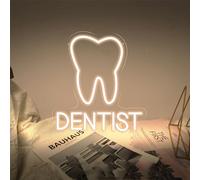 FINOTI Dente Neon Sign Denti Segno LED Neon Luce Insegna Dentale Ufficio Decorazione Dentale Arazzi Da Parete Grandi Luci Al Neon Led Odontoiatria Decorazione Della Parete USB Con