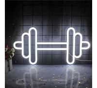 FINOTI Esercizio Bilanciere Segno al Neon Palestra LED 3 Colori Luce Sport Room Things Design Club Partygamer Art Decorazione della Parete USB Alimentato da Luce al Neon,A