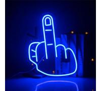 FINOTI Gesto Neon LED insegna Neon Decorazione Parete Dito Medio insegna Neon Camera Letto casa Bar Negozio Salone Unghie Decorazioni Feste Luce al Neon per Dito USB con Interruttore,B