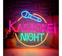 FINOTI luci Neon notturne Karaoke insegna Neon LED Festa Karaoke Luce Notturna Parete Decorazioni Regali artistici Parete Sala Giochi Man Cave Bar Pub Karaoke Party Regalo Compleanno