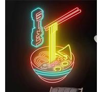 FINOTI Ramen ha Condotto Gli insegna Neon Ristorante Noodles Giapponesi Luce Neon LED insegna Luminosa LED Cibo Giapponese insegna Neon LED Noodle Negozio Noodle Ristorante Giapponese,B,50cm