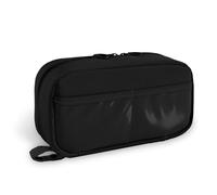 FINPAC Astuccio, Astuccio Scolastico Portamatite 3 Scomparti, Grande Capacità Pieghevole 165°, Organizzatore con Cerniera Doppia per Scuola e Ufficio, Design Portatile Multiuso, (Nero)