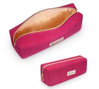 FINPAC Astuccio Scuola con 1 Scomparto, Astuccio in Velluto a Coste, Grande Astucci per Matite, Portamatite Organizzatore per Studenti Ragazze Ragazzi Donne, (Rosa rossa)